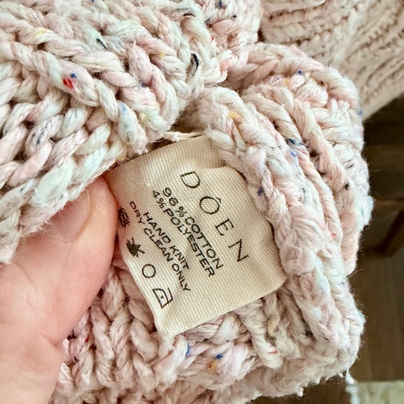 Doen Bee Pink Cable Cotton Knit Sweater - Picture 7 of 7